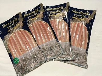 4x 250 gram (1 kilo) vers gerookte palingfilet vacuüm verpakkin