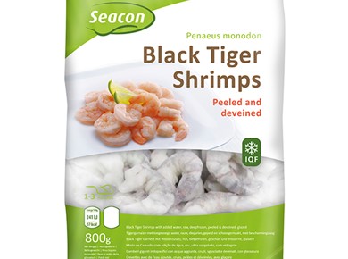 2 zakken Black tiger 16/20 gepeld 1 kilo